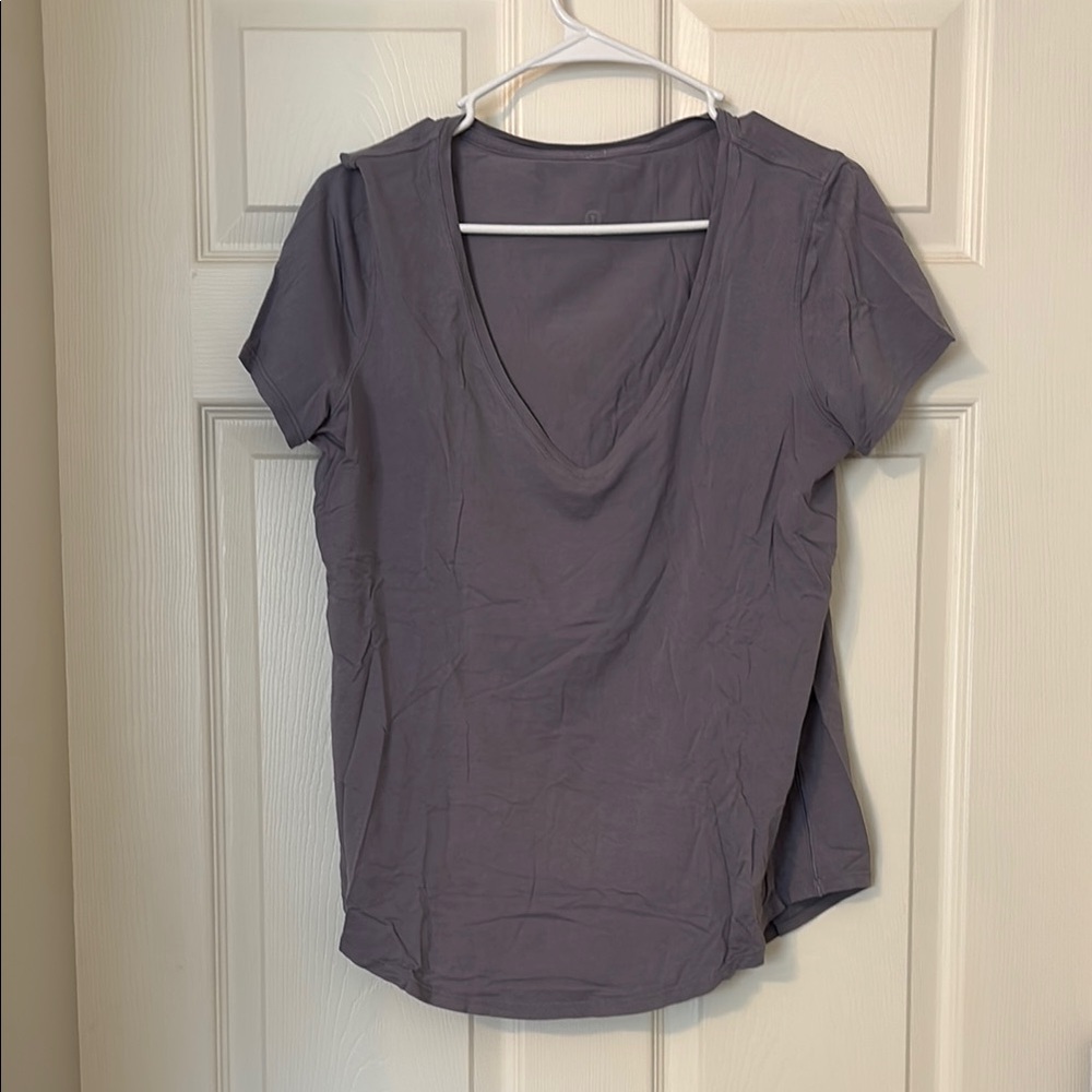 Lululemon Athletica Fitted Purple Short Sleeve T-Shirt